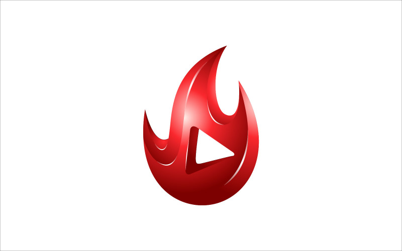 Flame Video Vector Logo Logo Template