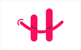 H Smile Vector Logo