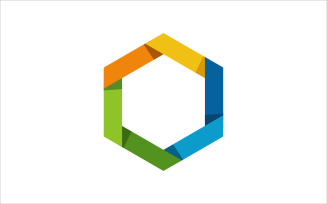 Hexagon Origami Vector Logo