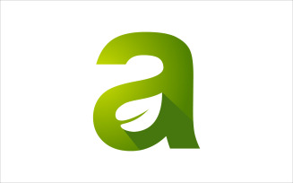 Letter A Leaf Vector Logo