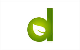 Letter D Leaf Vector Logo
