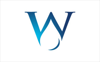 Letter W Water Drop Vector Logo