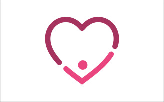 Line Pink Love Vector Logo