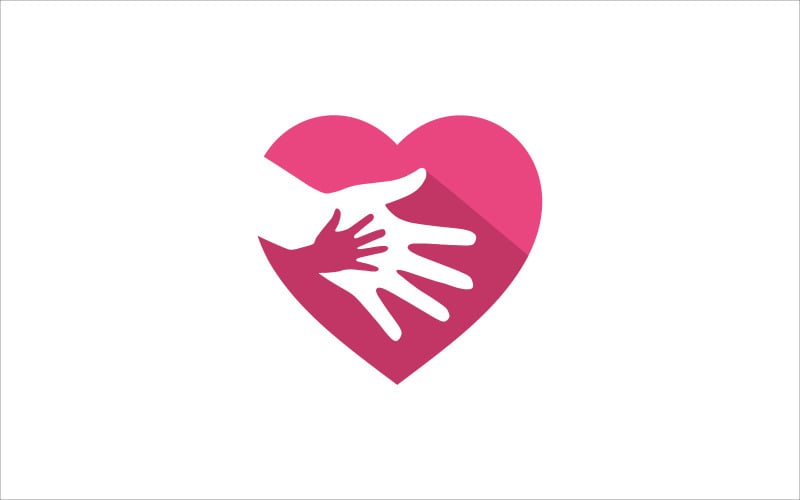 Love Hand Shake Vector Logo Logo Template