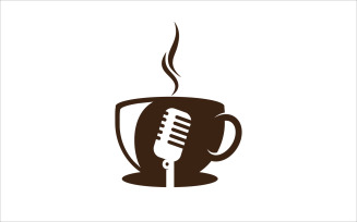 Microphone and Coffee Vector Logo