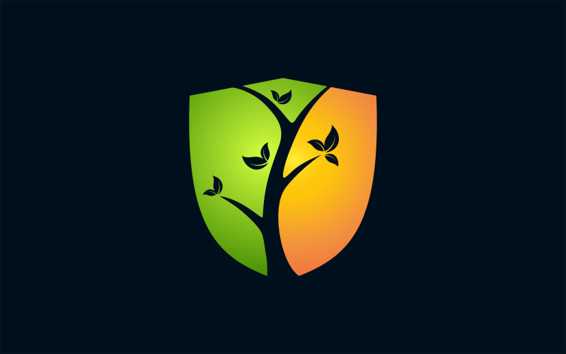 Shield Grow Up Vector Logo Logo Template