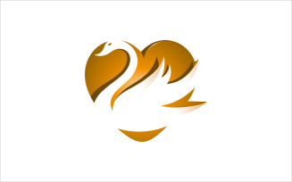 Swan Bird Colorful Vector Logo Icon Illustration