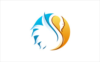 Swan Bird Colorful Vector Logo