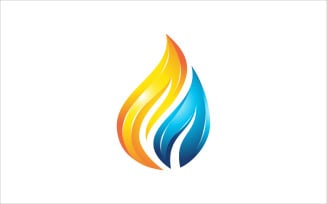 Water Flame Vector Logo