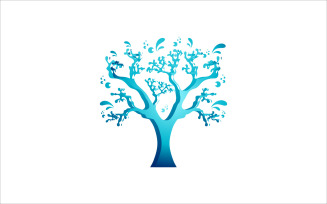 Water Tree Vector Logo