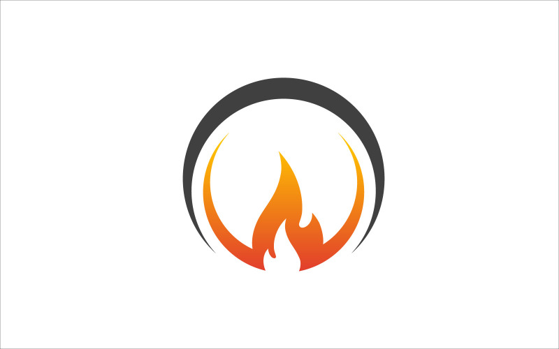 Fire Circle Vector Logo Logo Template