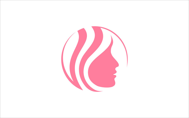 Pink Beauty Care Vector Logo Logo Template