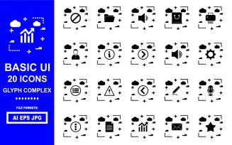 20 Basic UI Glyph Complex Icon Pack