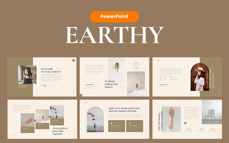 Earthy Elegant PowerPoint template PowerPoint Template