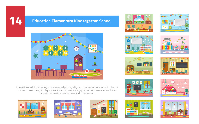 14 Education Elementary Kindergarten School Illustration