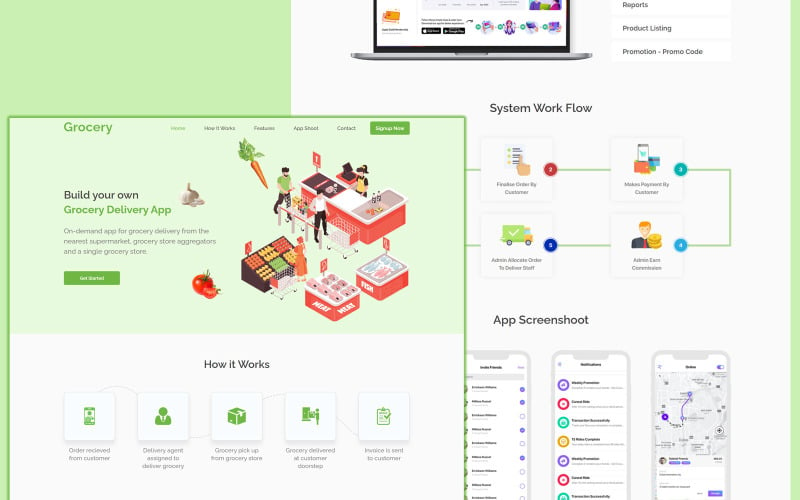 Grocery - Delivery App Landing page Landing Page Template