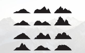 Mountain Silhouette Landscape Icon Peak Simple - Illustration