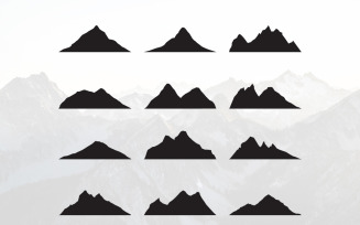 Mountain Silhouette Landscape Icon Peak Simple