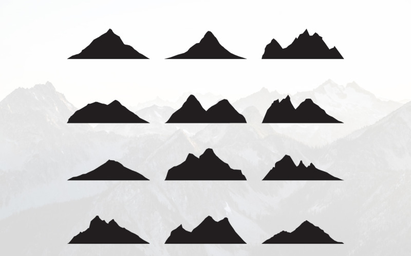 Mountain Silhouette Landscape Icon Peak Simple Illustration