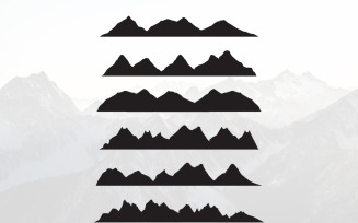 Mountains Silhouette Landscape in Panoramic Set