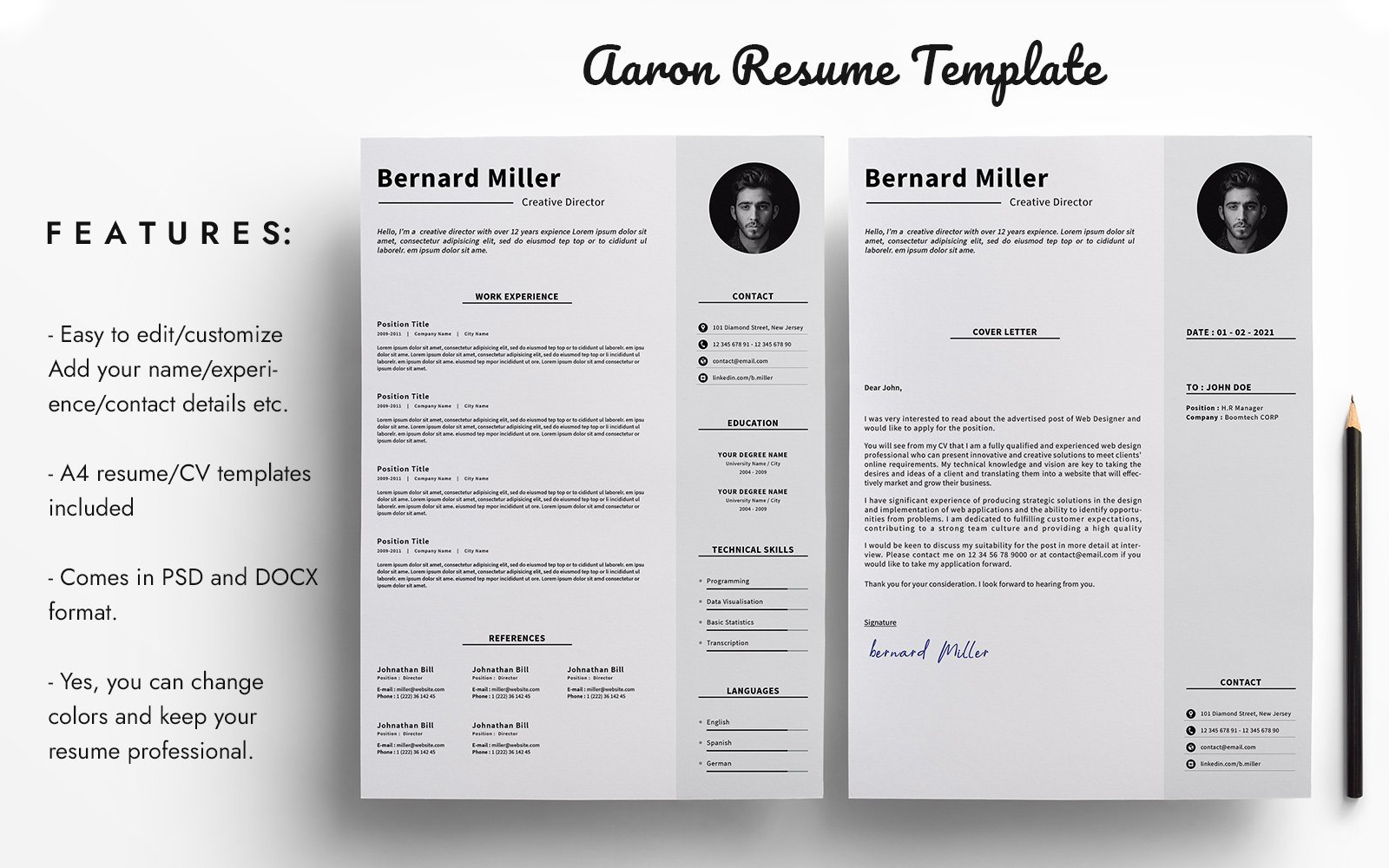 Template #166626 Design Resume Webdesign Template - Logo template Preview