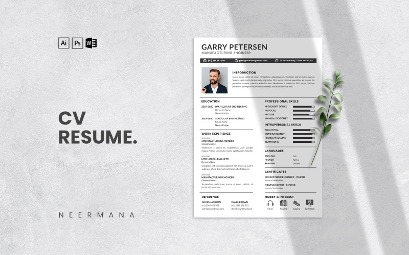 Professional CV Resume Template