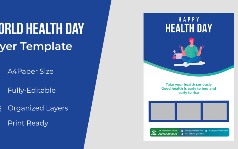 World Health Day Concept Flyer Corporate Identity