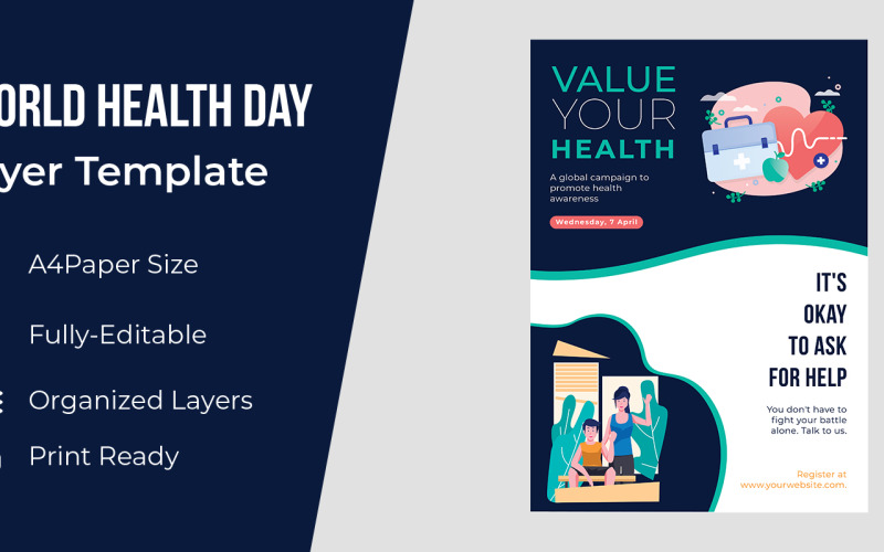 Poster Design for World Health Day Concept Corporate Identity