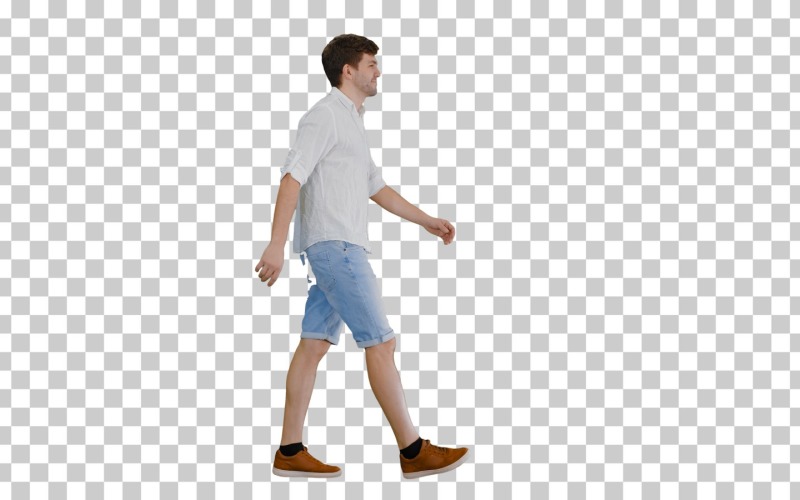 Casual Young Man Walking And Looking Stock Video