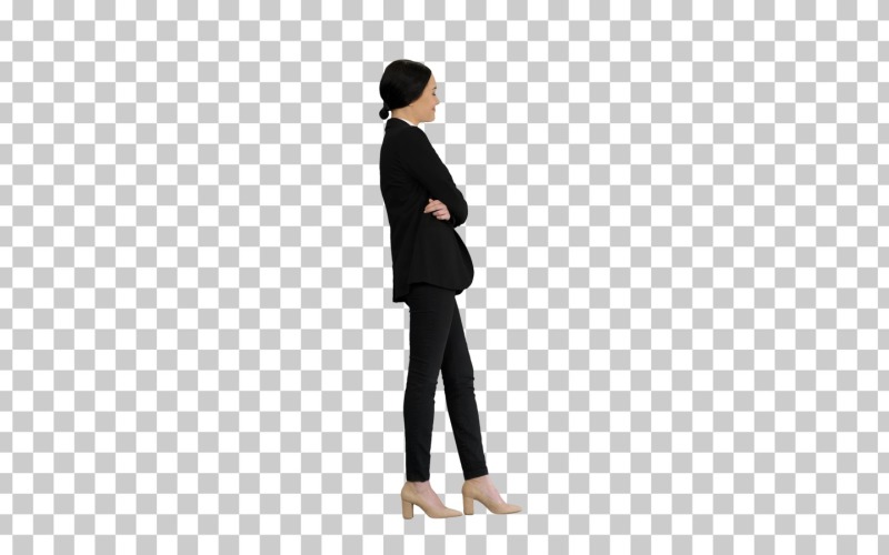 Confident Young Businesswoman Posing With Crossed Stock Video
