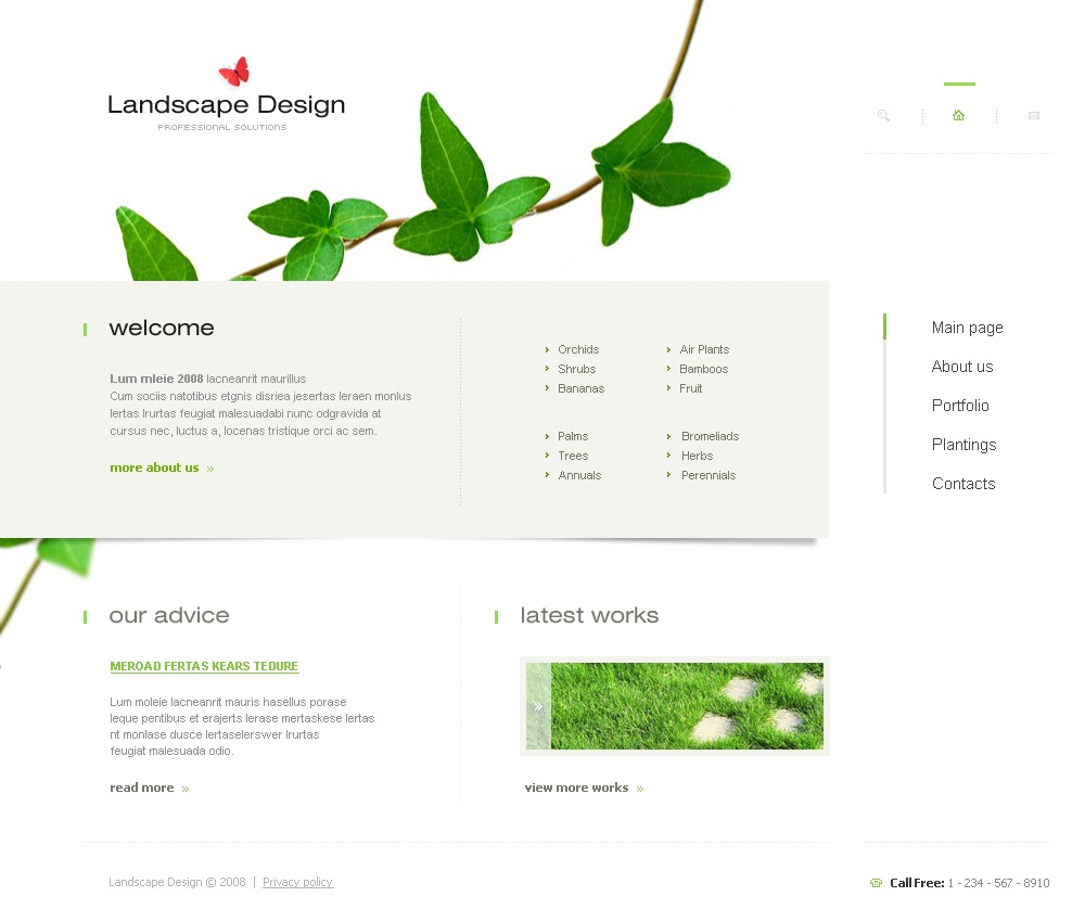 Landscape Design Website Template #16744