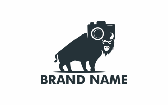Bison camera flat Logo Template