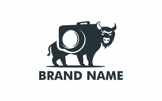 Bison Camera line Logo Template