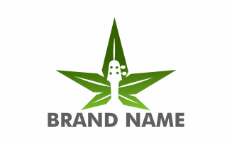 Cannabis guitar Logo Template