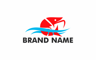 Shrimp line Logo Template