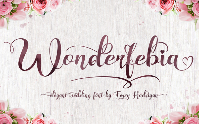 Wonderfebia - Script Wedding Font