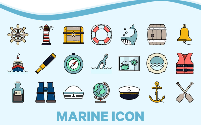 Marine Nautical Icon Icon Set