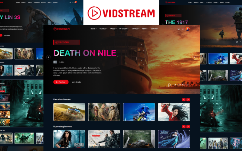 Vidstream - Movie & Tv Show Responsive Website template Website Template
