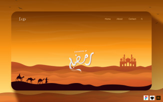 Website Header for Welcoming the Month of Ramadan UI Elements