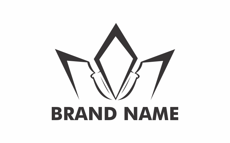 Crown Knife Logo Template