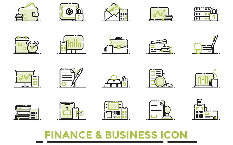 Finance & Business Icon Icon Set