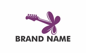 Guitar Butterfly Logo Template