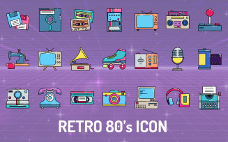 Retro 80's Iconset Template