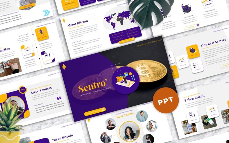 Sentro - Cryptocurrency Powerpoint PowerPoint Template