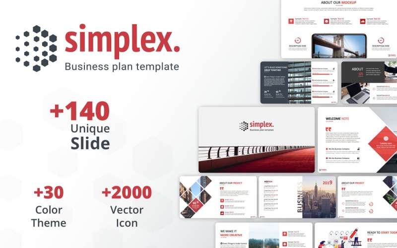 Simplex Business Plan PowerPoint PowerPoint Template
