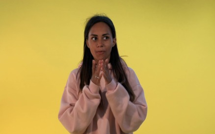 African woman is very glad that her expectations have - video footage Stock Video