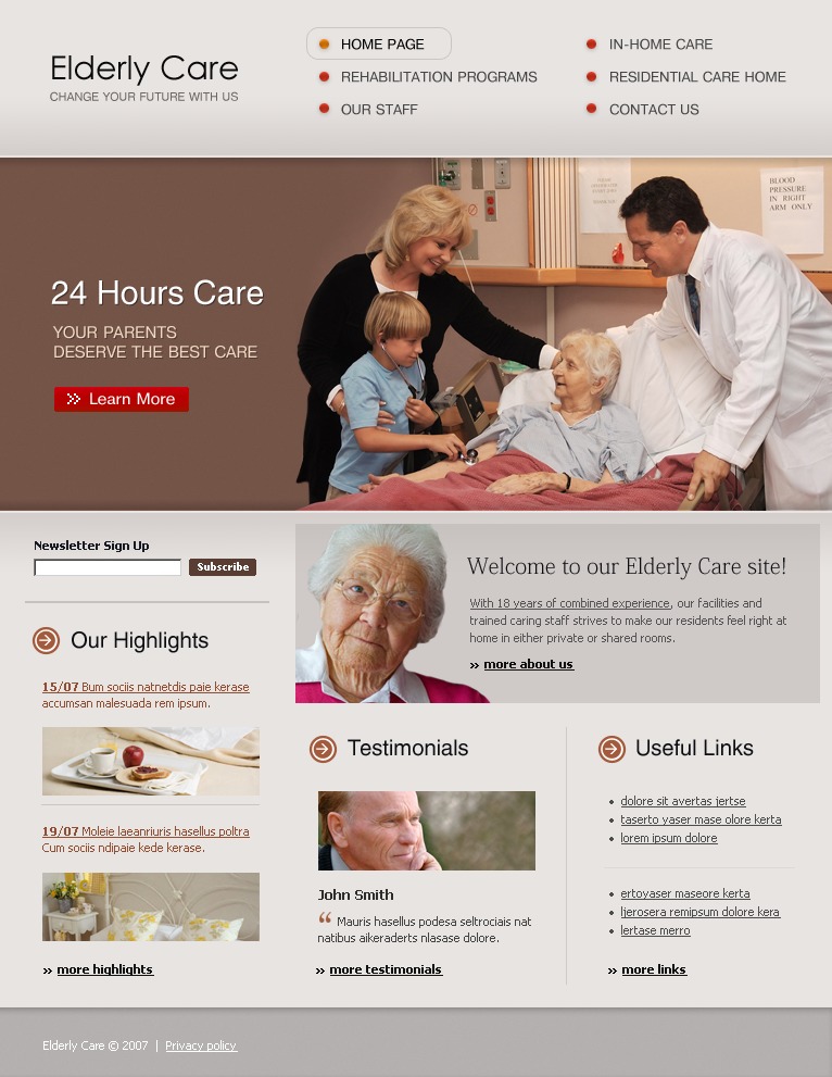 Elderly Care Website Template 16990