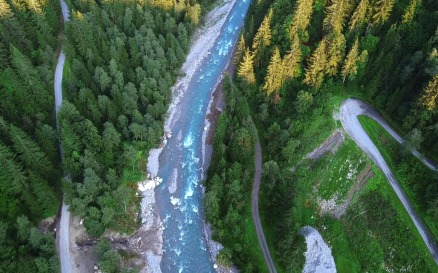 Aerial view of mountain river - video footage Stock Video