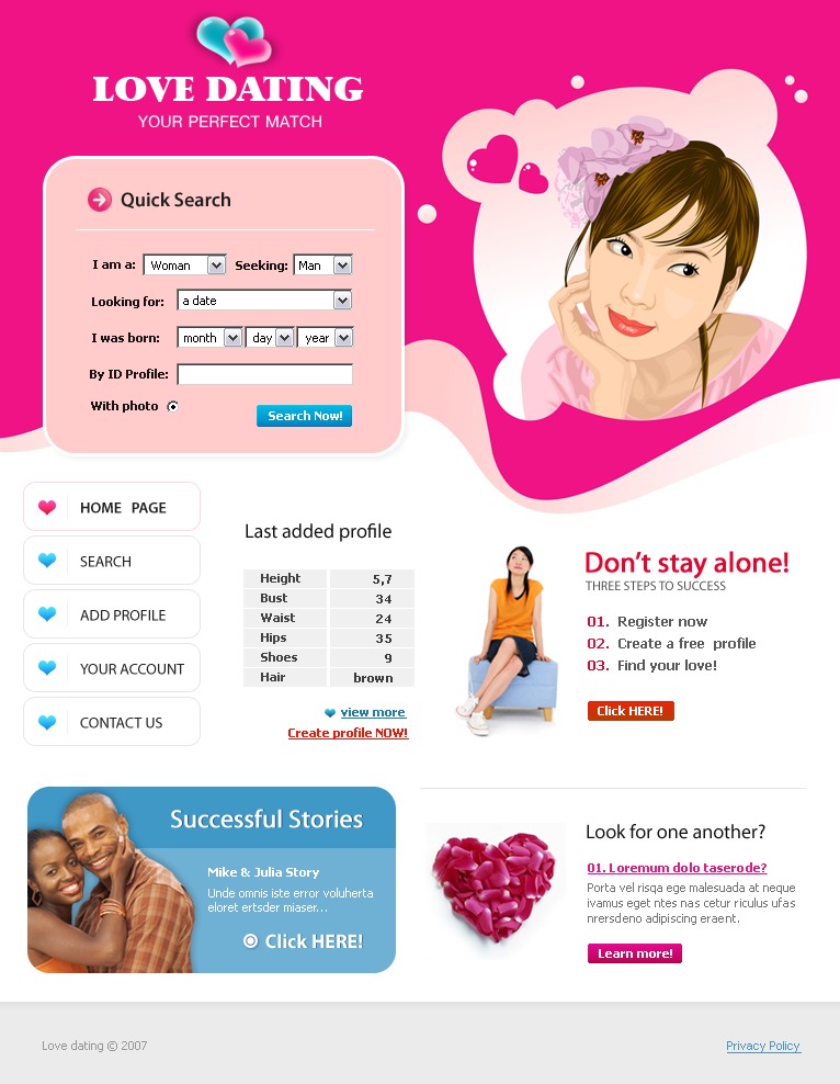 Dating Website Template 17037