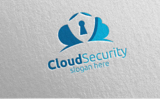 Cloud Security Logo template